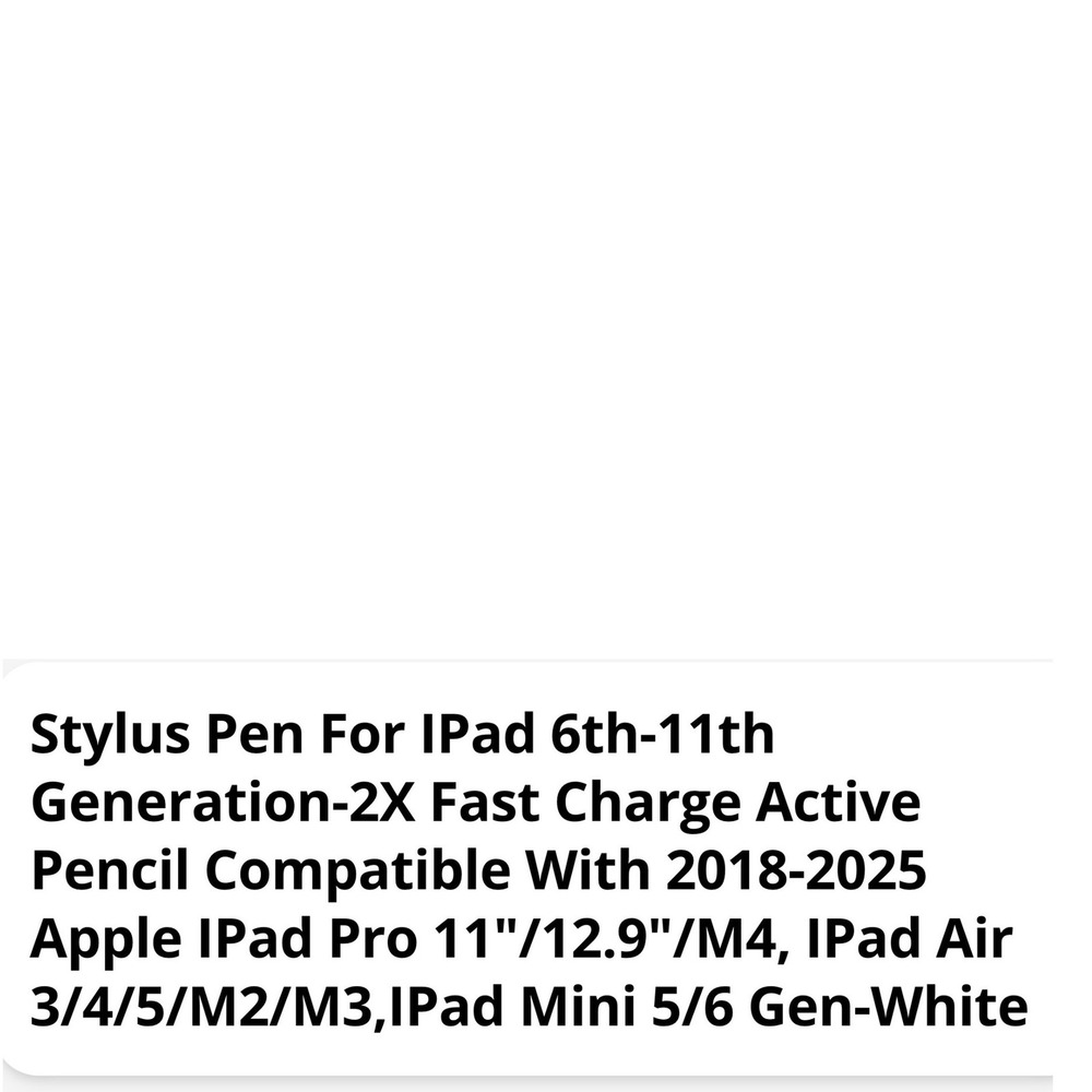 JAMJAKE Stylus Pen for iPad‎ 6th-11th Gen Active Pencil Palm Rejection White - Picture 4 of 6